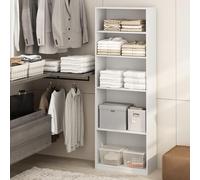 Furinno REED Organizer e Stoccaggio Armadio, Organizer Armadio 5 Ripiani, Ripiani Aperti per Armadio, Camera da Letto, Soggiorno, Bianco