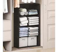 Furinno REED Organizzatori e contenitori per armadio, organizer per armadio a 4 ripiani, contenitore per armadio a ripiani aperti, per guardaroba, camera da letto, soggiorno, espresso