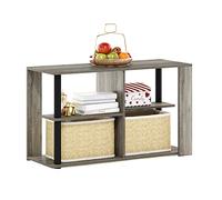 Furinno Romain Tavolini bassi stretto con ripiani, Rovere Francese/Nero