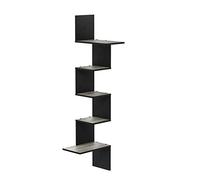 Furinno Rossi Libreria, Legno, Grigio/Nero (French Oak Grey/Nero), 5 livelli rettangolari