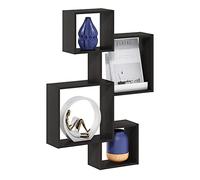 Furinno Rossi Mensola Galleggiante a cubo per Montaggio a Parete, Legno ingegnerizzato, Espresso, Set di 4