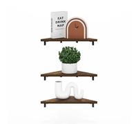 Furinno ROSSI Triangle mensole sospese da parete, set da 3 Geometric scaffale angolare, mensole da parete per bagno, ufficio domestico, soggiorno, Pino ambra