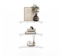 Furinno ROSSI Triangle mensole sospese da parete, set da 3 Geometric scaffale angolare, mensole da parete per bagno, ufficio domestico, soggiorno, Bianco