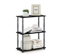 Furinno Scaffale Multifunzione 3 ripiani Black/Grey Tubi classici