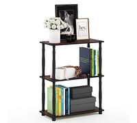 Furinno Scaffale Multifunzione 3 ripiani Dark Cherry/Black Tubi classici