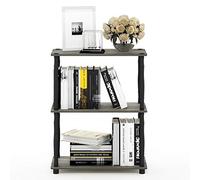Furinno Scaffale Multifunzione con ripiani French Oak Grey/Black Tubi classici
