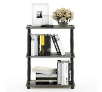 Furinno Scaffale Multifunzione con ripiani French Oak Grey/Black Tubi classici