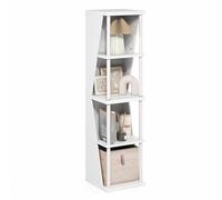 Furinno Scaffale portaoggetti flessibile, scaffale angolare a 4 cubi, scaffale per libri, libreria fai da te, impilabile e separabile, per organizzazione e stoccaggio, per soggiorno, casa, ufficio
