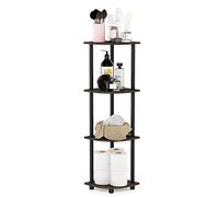 Furinno Scaffali senza Attrezzi Dark Brown Grain/Black 4 livelli