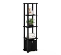 Furinno Scaffali senza Attrezzi, Legno, Black/Black Bin, 4