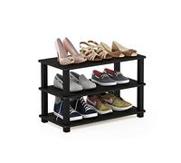 Furinno Scarpiere, Legno, Espresso and Black, 3-Tier Single