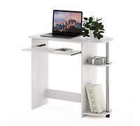 Furinno Semplicistico Scrivania per Computer, Legno ingegnerizzato, Quercia Bianca/Acciaio Inossidabile, 40.01 (D) x 80.01 (W) x 73.03 (H) cm