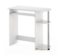 Furinno Semplicistico Scrivania per Computer, Legno ingegnerizzato, Rovere Bianco/Acciaio Inossidabile, 40.01 (D) x 80.01 (W) x 73.03 (H) cm