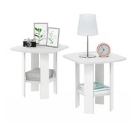 Furinno Simple Design End Table, bianco, set di 2