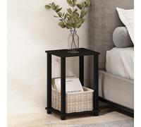 Furinno SIMPLISTIC Comodino, piccolo comodino a 2 livelli con ripiano aperto, comodino con montaggio senza attrezzi, tavolino da salotto, tavolino laterale, per camera da letto, soggiorno, Espresso