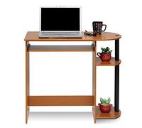Furinno SIMPLISTIC - Scrivania da gaming larga 80 cm con vassoio per tastiera, scrivania per computer con bordi arrotondati, scrivania da ufficio, per casa, ufficio, camera da letto, rovere ciliegio