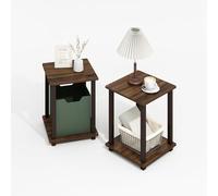 Furinno Simplistic - Set di 2 tavolini, colore: Noce/Marrone