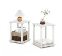 Furinno Simplistic Tavolino, set di 2, Bianco/Bianco