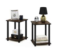 Furinno Simplistic Tavolino, set di due, noce Columbia/nero