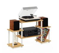 Furinno Supporti TV senza Attrezzi, Beech and Bianco, Square Corner