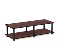 Furinno Supporti TV Senza Attrezzi, Legno, Dark Cherry/Black, Grande