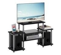 Furinno Supporto della Televisione, Nero and Grey, Square Corner