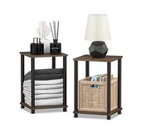 Furinno Tavolino, Legno, Noce/Marrone, 34.04 x 34.04 x 50.8 cm, 2 unità