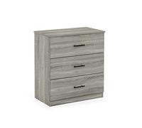 Furinno Tidur Cassettiera a 3 cassetti dal Design Semplice con Maniglia, Legno ingegnerizzato, Rovere Francese Grigio