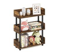 Furinno Turn-N-Tube - Espositore a 3 ripiani senza attrezzi, pino ambrato/nero