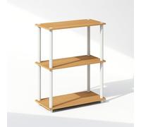 Furinno Turn-N-Tube Espositore compatto multiuso a 3 ripiani, scaffalatura, libreria, Faggio