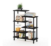 Furinno Turn-N-Tube Espositore con accento a 6 livelli, Espresso/Nero