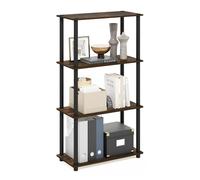 Furinno Turn-N-Tube Espositore multiuso a 4 livelli, Pino Ambrato/Nero