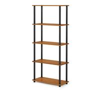 Furinno Turn-N-Tube Espositore multiuso a 5 livelli, ciliegio chiaro/Nero
