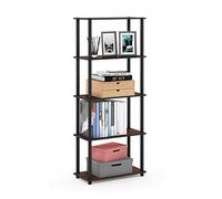 Furinno Turn-N-Tube Espositore multiuso a 5 livelli, ciliegio scuro/Nero