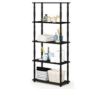 Furinno Turn-N-Tube Espositore multiuso a 5 livelli con tubi classici, Espresso/Nero