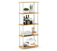 Furinno Turn-N-Tube Espositore multiuso a 5 livelli con tubi classici, faggio/bianco