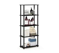 Furinno Turn-N-Tube Espositore multiuso a 5 livelli, Espresso/Nero