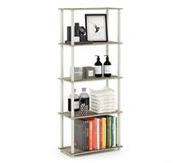 Furinno Turn-N-Tube Espositore multiuso a 5 livelli, rovere Sonoma/bianco