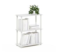 Furinno Turn-N-Tube espositore multiuso compatto a 3 livelli, Bianco/Bianco