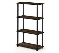 Furinno Turn-N-Tube Libreria a 4 Ripiani, Noce Columbia (Columbia Walnut/Black), Taglia Unica
