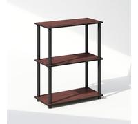 Furinno TURN-N-TUBE Libreria, libreria a 3 ripiani, libreria con scaffale espositivo compatto multiuso, 29.5 x 59.9 x 75.2 cm, per soggiorno, camera da letto, ufficio domestico, ciliegio scuro