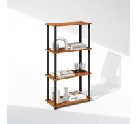 Furinno TURN-N-TUBE Libreria, Libreria a 4 Ripiani, Libreria con Espositore Compatto Multiuso, 29.5 x 60 x 109.7 cm, per Soggiorno, Camera da Letto, Studio, Ciliegio Chiaro/Nero