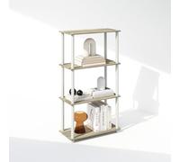 Furinno TURN-N-TUBE Libreria, Libreria a 4 Ripiani, Libreria con Espositore Compatto Multiuso, 29.5 x 60 x 109.7 cm, per Soggiorno, Camera da Letto, Studio, Sonoma Oak/Bianco