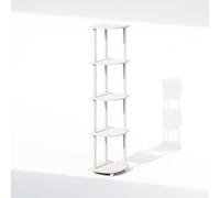 Furinno TURN-N-TUBE Mensola Angolare, Libreria Angolare A 5 Ripiani, Ripiani Aperti Portaoggetti, Per Organizzazione E Contenimento, Soggiorno, Ufficio Domestico, Garage, Camera Da Letto, Bianco
