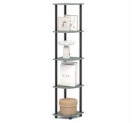 Furinno TURN-N-TUBE Mensola Angolare, Libreria Angolare A 5 Ripiani, Ripiani Aperti Portaoggetti, Per Organizzazione E Contenimento, Soggiorno, Ufficio Domestico, Garage, Camera Da Letto, Verde Salvia