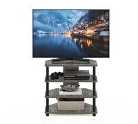 Furinno Turn-N-Tube Mobile TV a 4 ripiani, facile da montare, Grigio/Nero