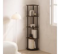 Furinno Turn-N-Tube - Scaffale angolare multiuso, 5 ripiani, colore: noce/marrone