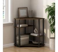 Furinno TURN-N-TUBE Scaffale Portaoggetti, Mensola Angolare A 4 Ripiani, Scaffale Espositivo, Libreria Angolare, Per Organizzazione E Contenimento, Soggiorno, Ufficio Domestico, Noce Columbia