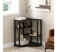 Furinno TURN-N-TUBE Scaffale Portaoggetti, Mensola Angolare A 4 Ripiani, Scaffale Espositivo, Libreria Angolare, Per Organizzazione E Contenimento, Soggiorno, Ufficio Domestico, Espresso