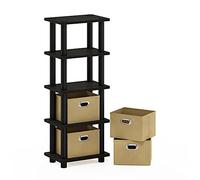Furinno Turn-N-Tube Scaffali senza Attrezzi, Legno, Espresso/nero, taglia unica